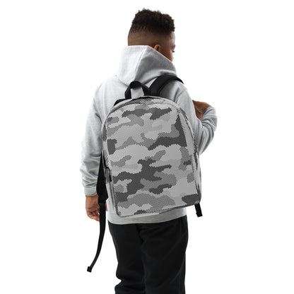 Minimalist Backpack | Black & White Digital Dotted