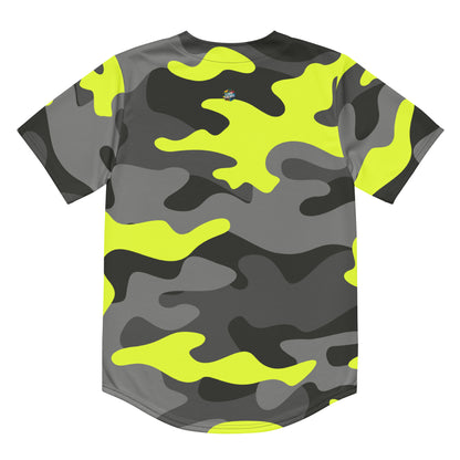 Baseball Jersey | Black, Gray & Yellow Camouflage