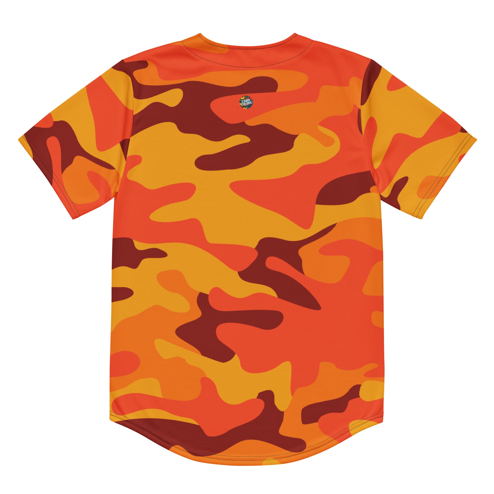 Baseball Jersey | Orange & Red Camouflage