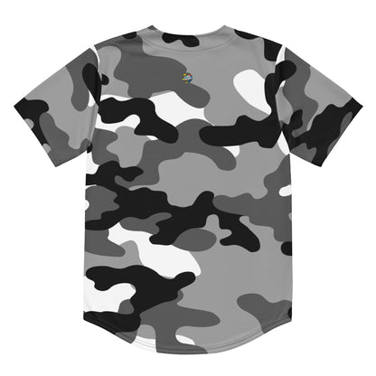 Baseball Jersey | Black, White & Gray Camouflage