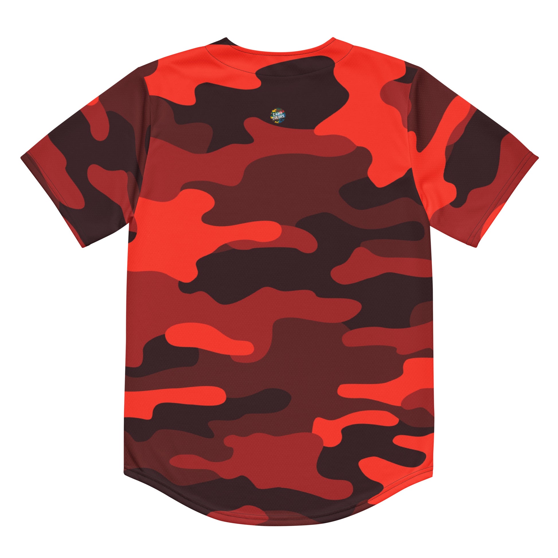 Baseball Jersey | Scarlet Red & Black Camouflage