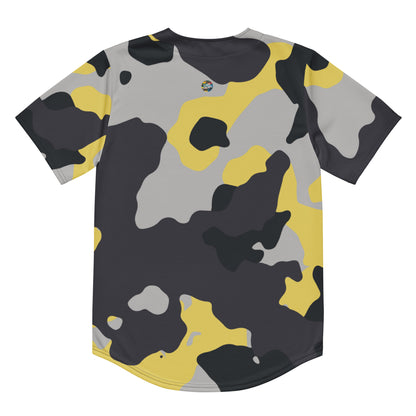 Baseball Jersey | Unisex | Yellow, Black, and Silver Camouflage