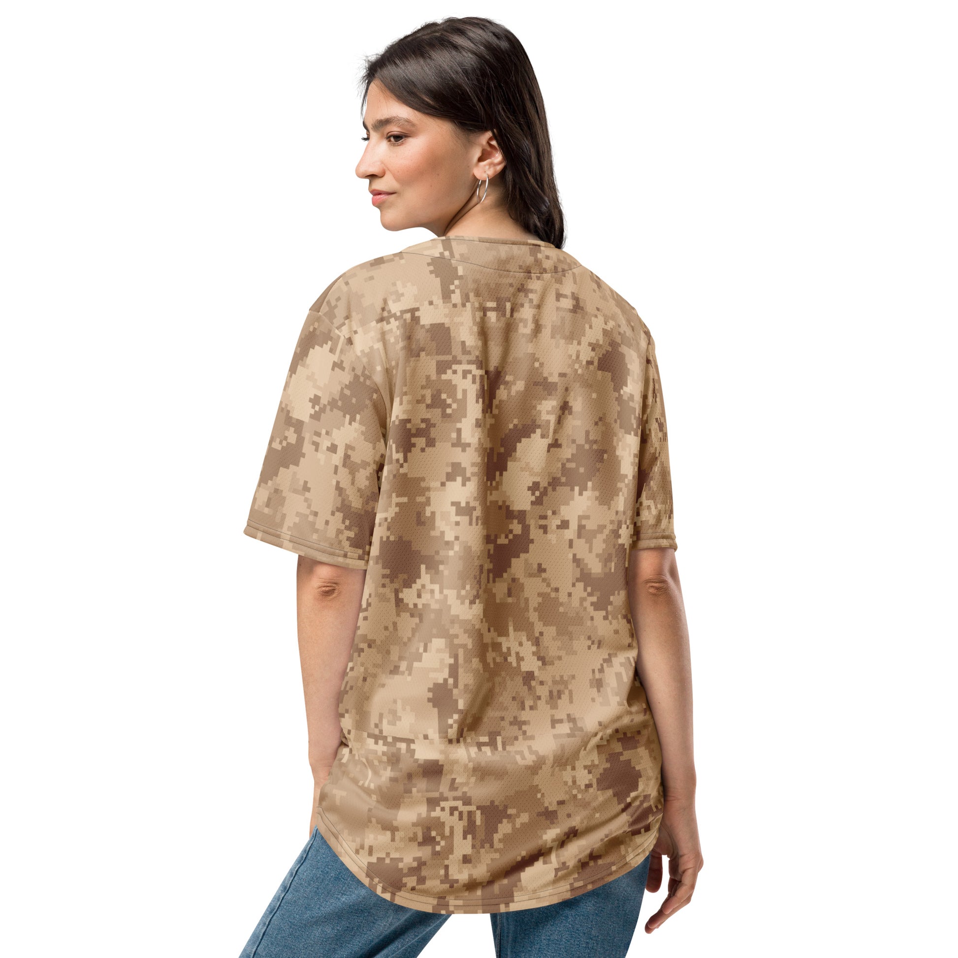 Brown Camo Baseball Jersey | Pixel Camouflage