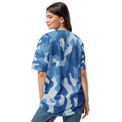 Camo Baseball Jersey | Army-inspired Blue Camouflage