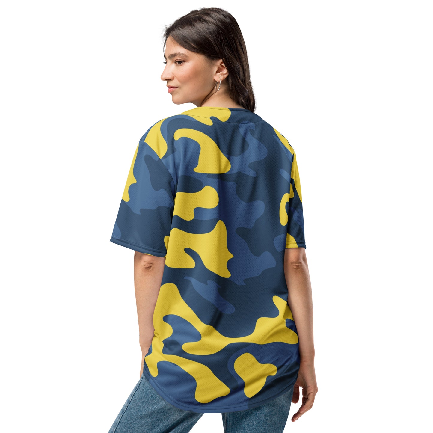 Camo Baseball Jersey | Blue and Yellow Camouflage