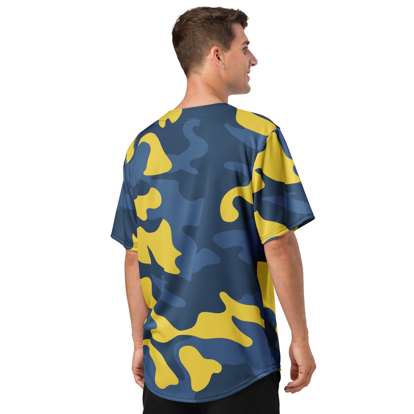 Camo Baseball Jersey | Blue and Yellow Camouflage