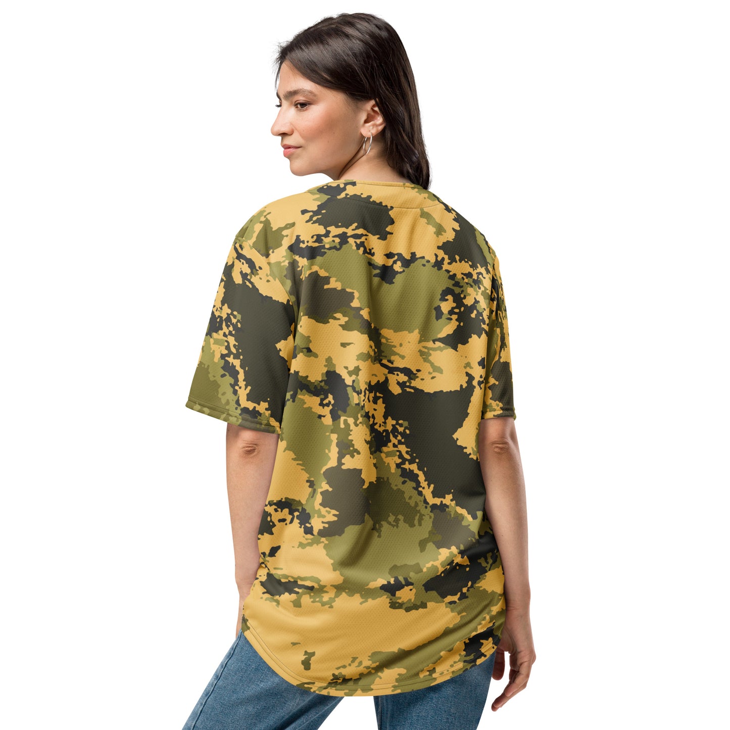 Camo Baseball Jersey | Desert Green Watercolor Camouflage