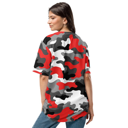 Camo Baseball Jersey | Red, Gray, Black & White