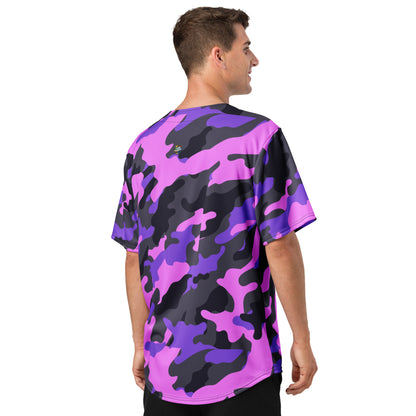 Camo Baseball Jersey | Pink, Black and Indigo Camouflage