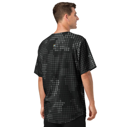 Camo Baseball Jersey | Stylish Black Pixel Camouflage