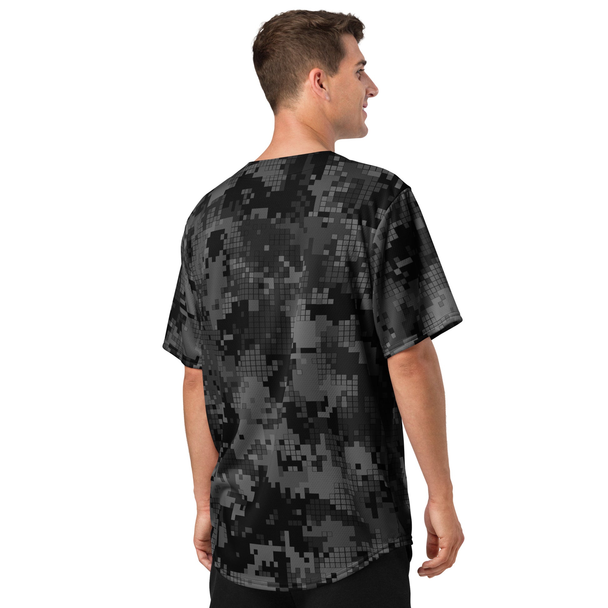 Gray Camo Jersey | Digital Monochrome Camouflage