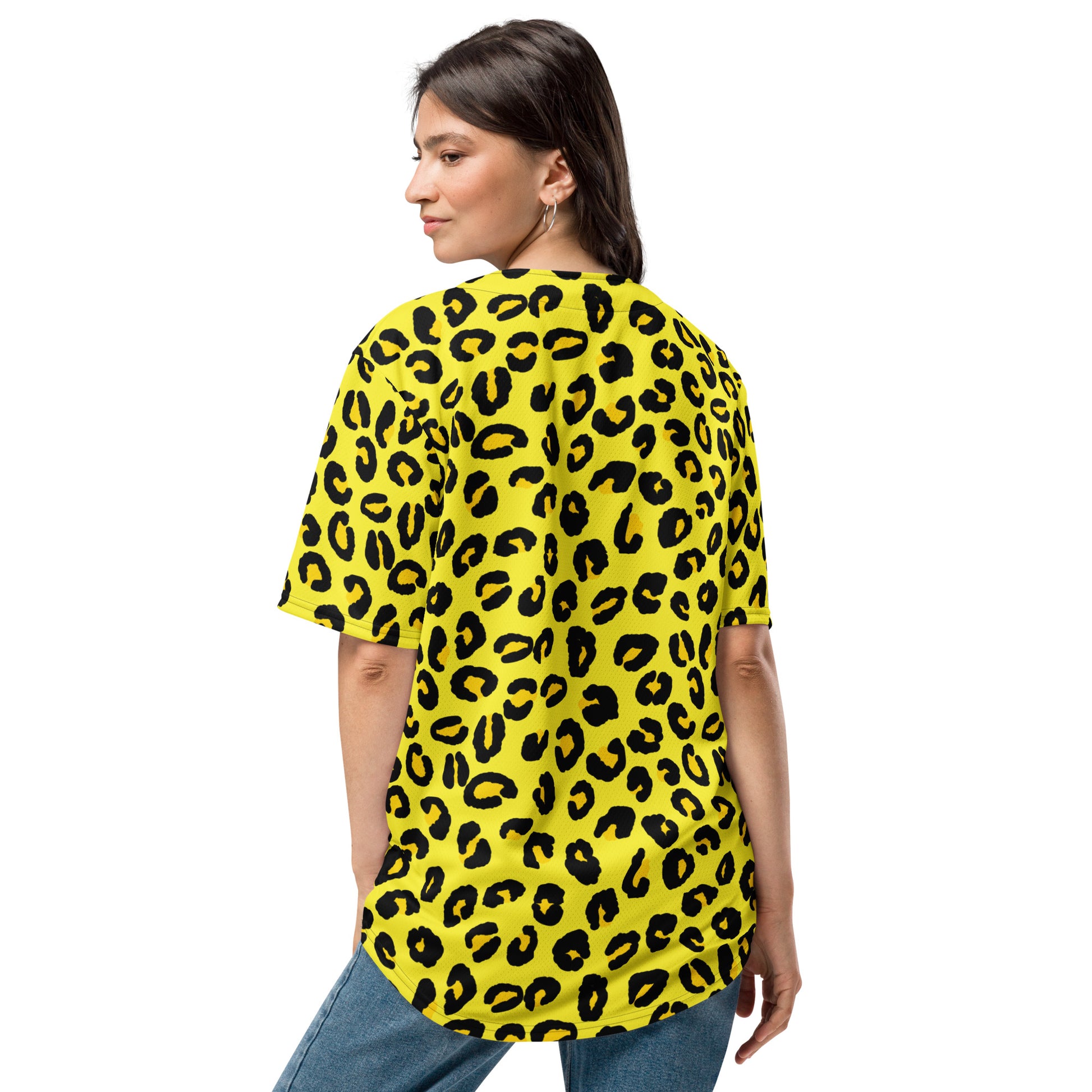 Leopard Baseball Jersey | Black and Yellow