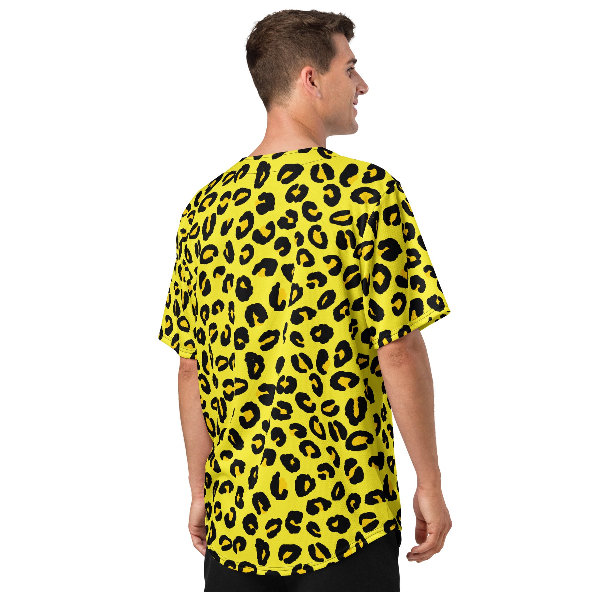 Leopard Baseball Jersey | Black and Yellow