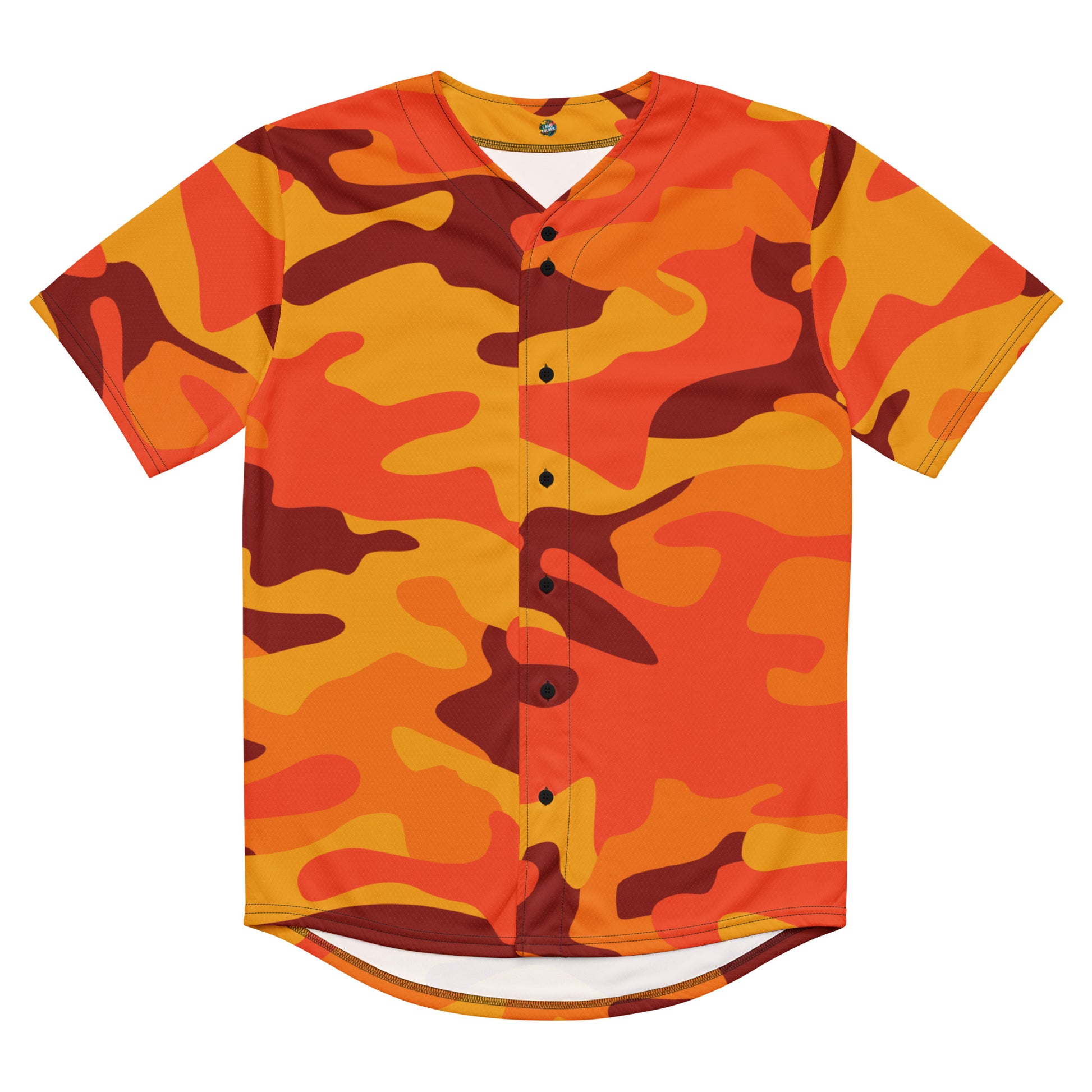 Baseball Jersey | Orange & Red Camouflage