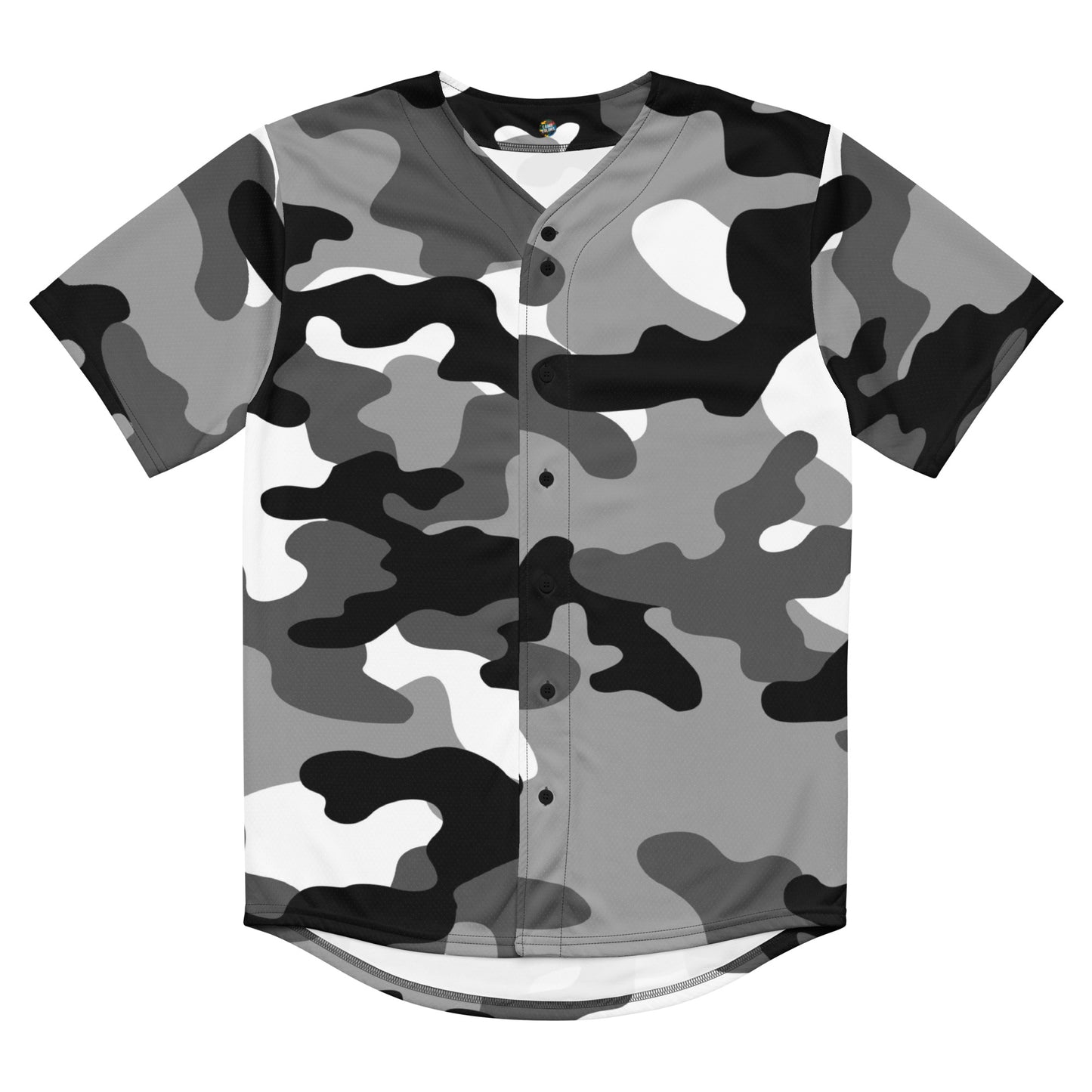 Baseball Jersey | Black, White & Gray Camouflage