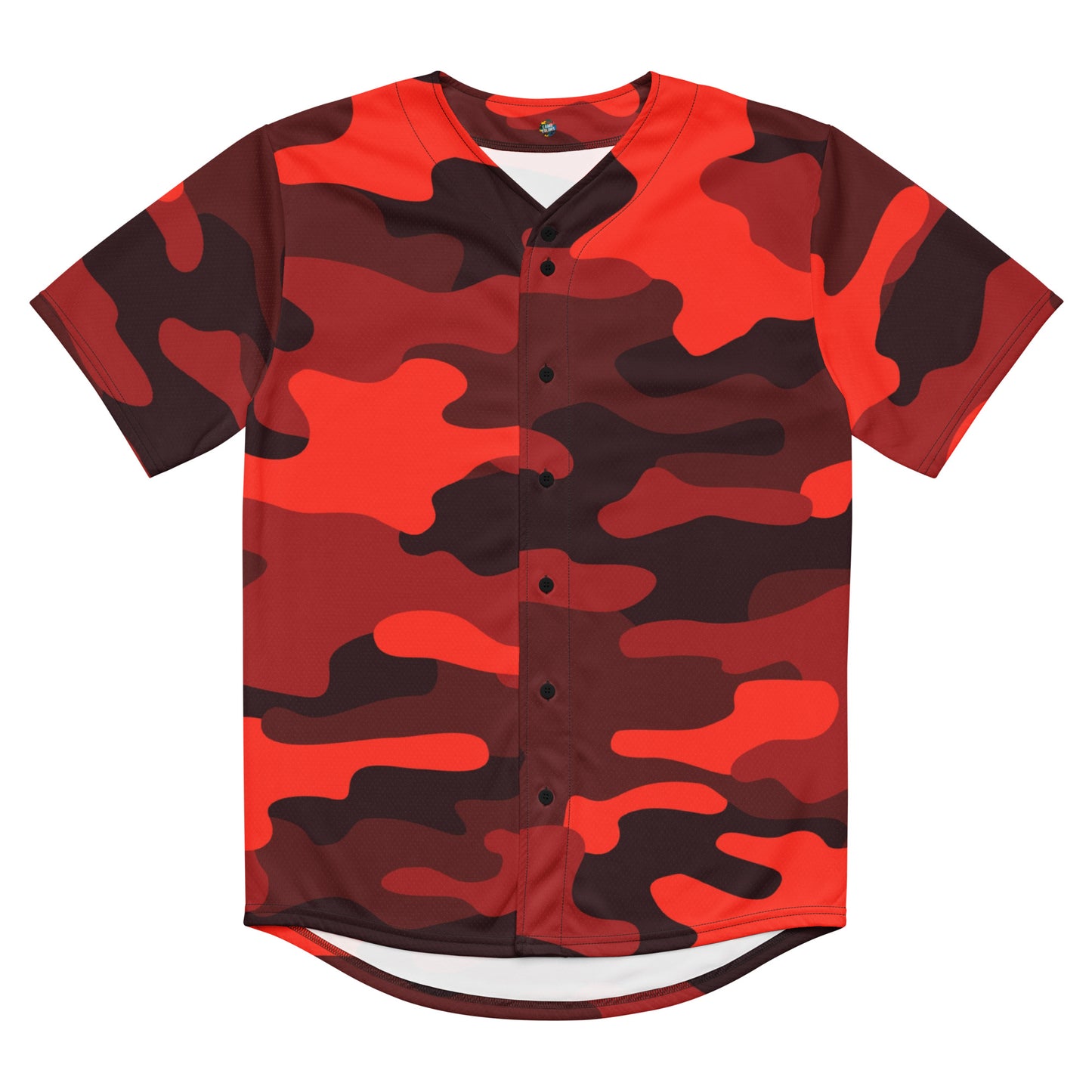 Baseball Jersey | Scarlet Red & Black Camouflage