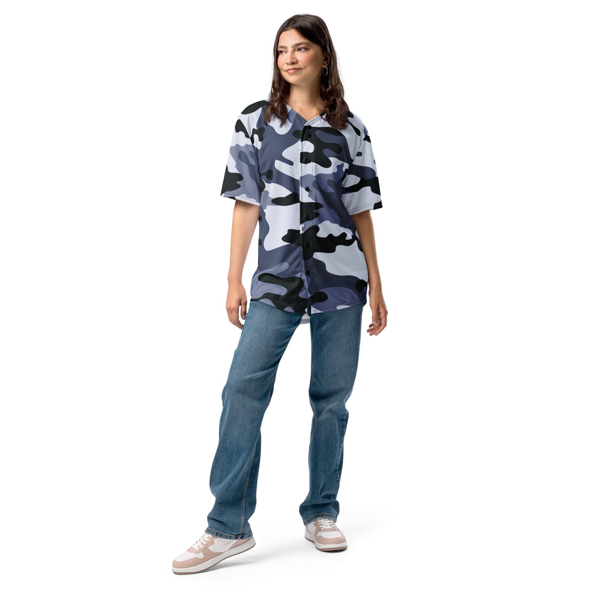 Camiseta de beisbol Camuflaje azul claro