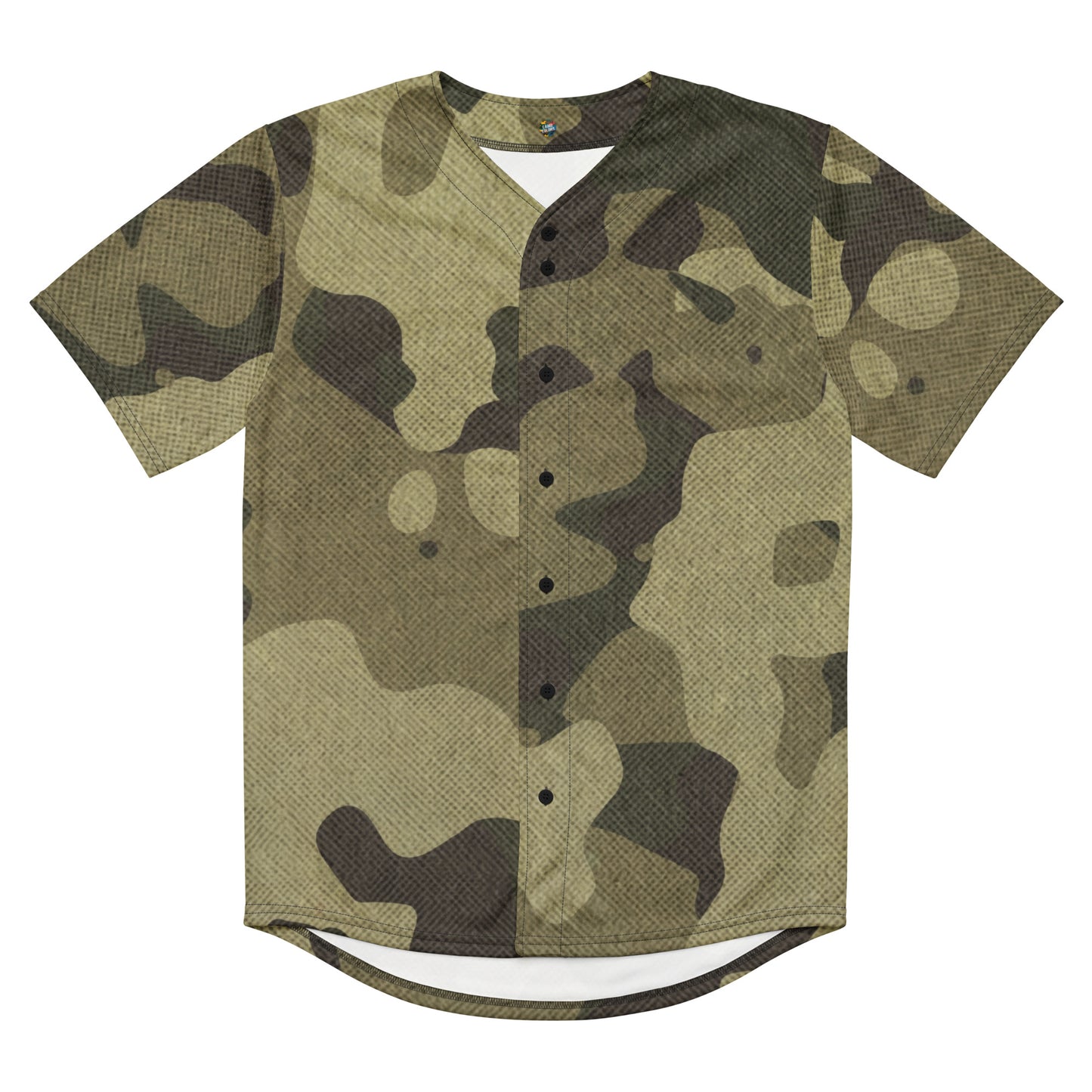 Camiseta de béisbol | Unisex | Tela verde camuflaje