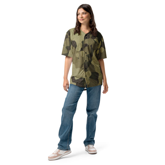 Camiseta de béisbol | Unisex | Tela verde camuflaje