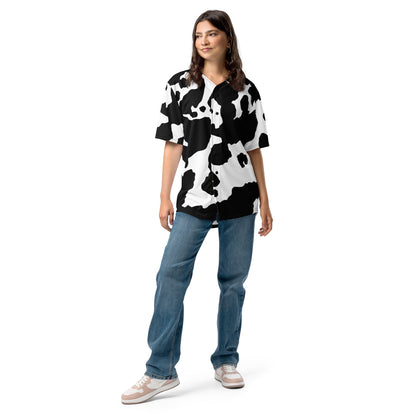 Maillot de baseball | Unisexe | Camouflage vache noir et blanc