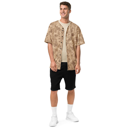 Brown Camo Baseball Jersey | Pixel Camouflage