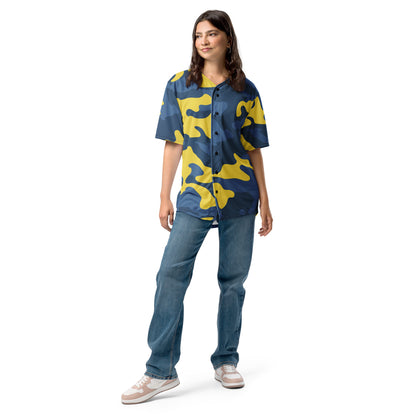 Camo Baseball Jersey | Blue and Yellow Camouflage