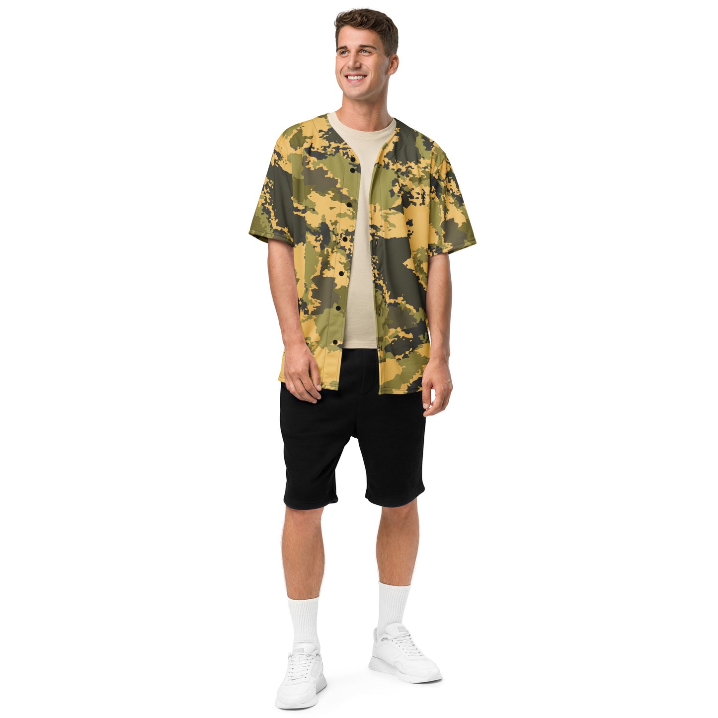 Camo Baseball Jersey | Desert Green Watercolor Camouflage