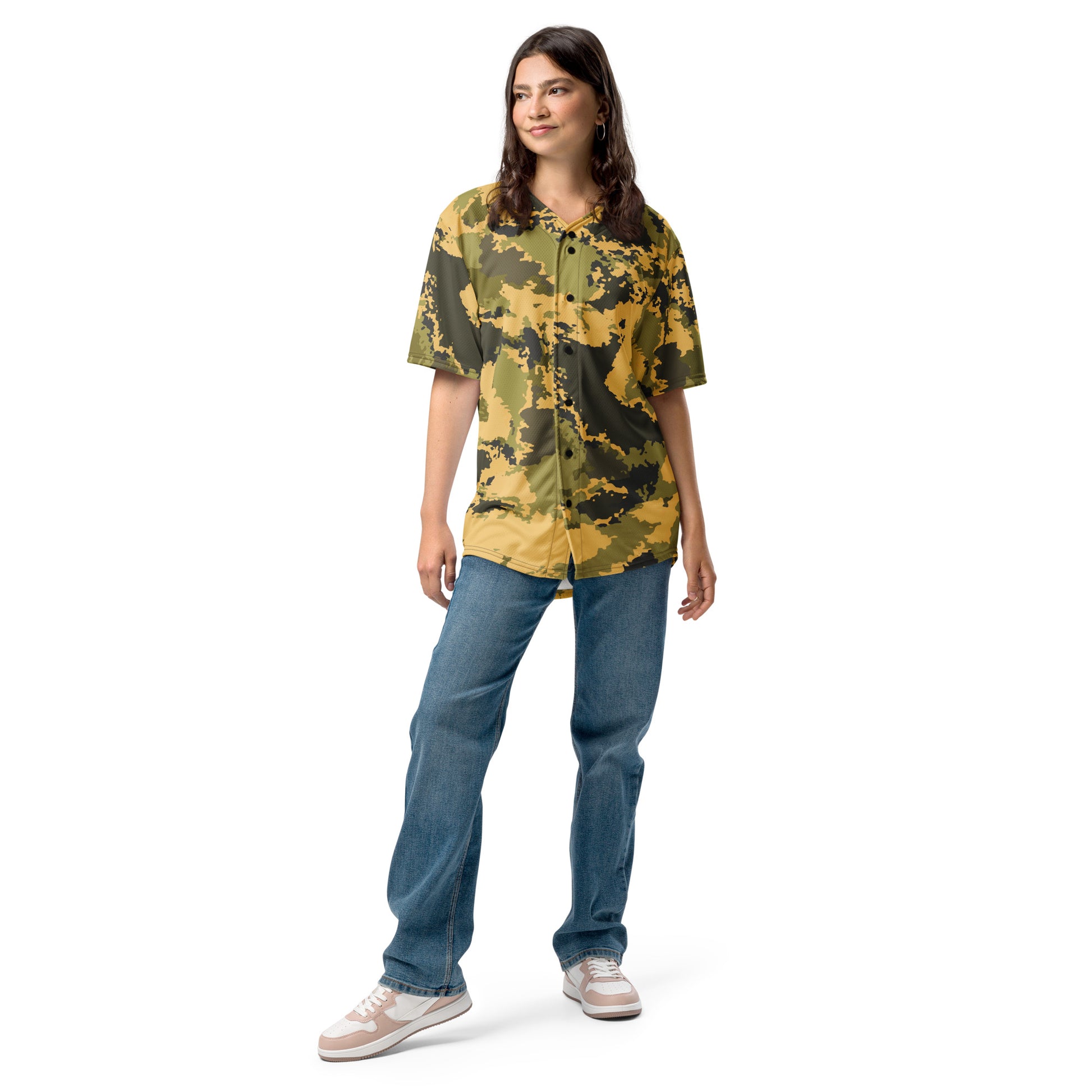 Camo Baseball Jersey | Desert Green Watercolor Camouflage