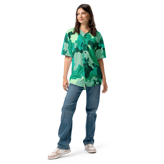 Camo Baseball Jersey | Cyan Green Camouflage