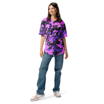 Camo Baseball Jersey | Pink, Black and Indigo Camouflage