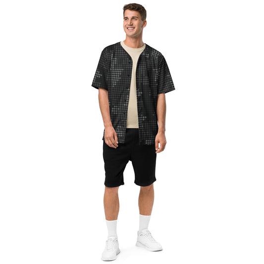 Camo Baseball Jersey | Stylish Black Pixel Camouflage