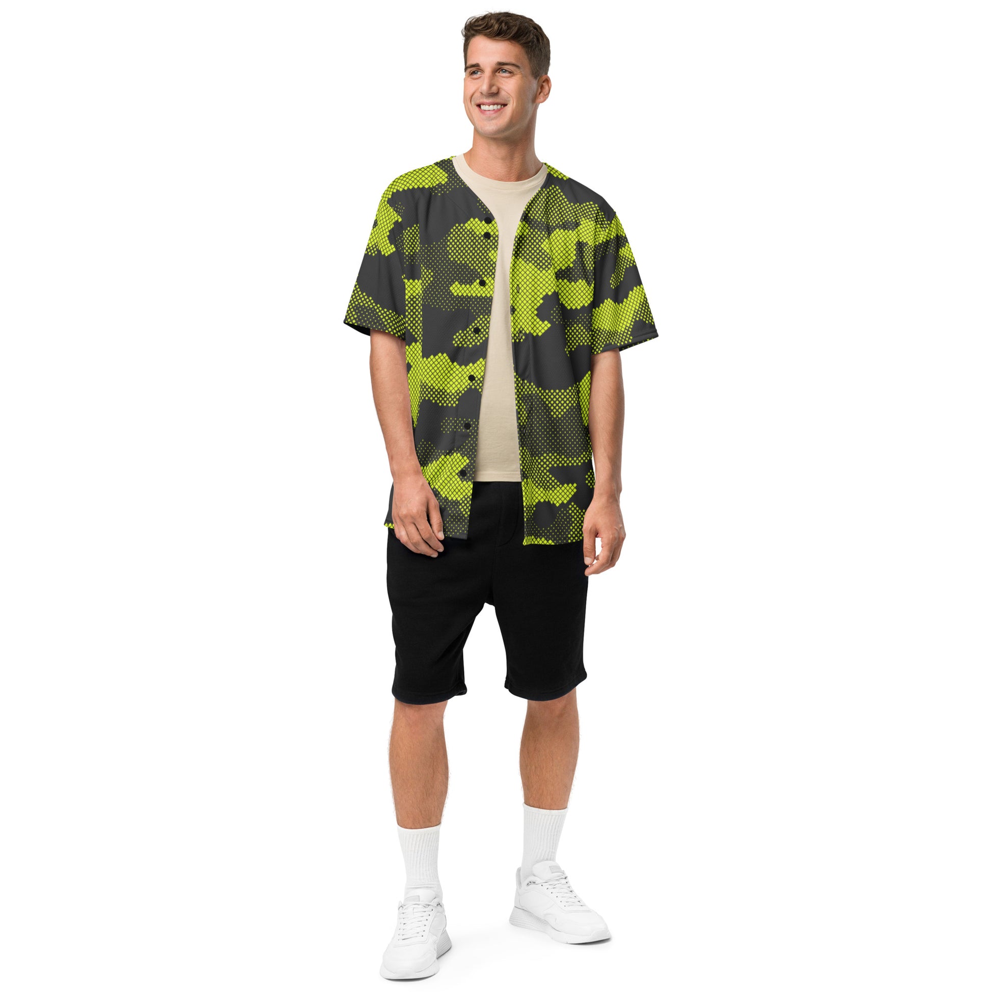 Camo Baseball Jersey | Green Dotted Camouflage