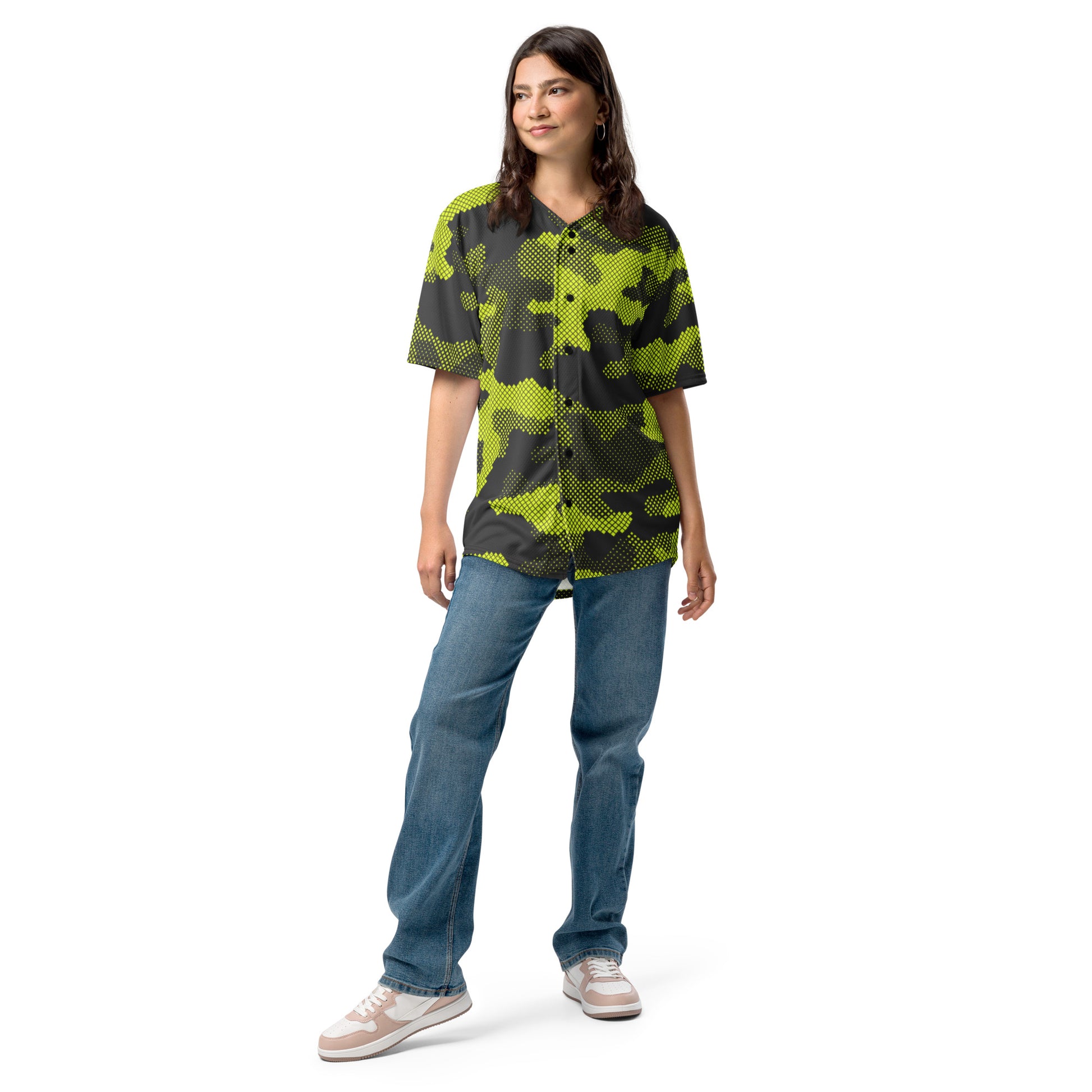 Camo Baseball Jersey | Green Dotted Camouflage