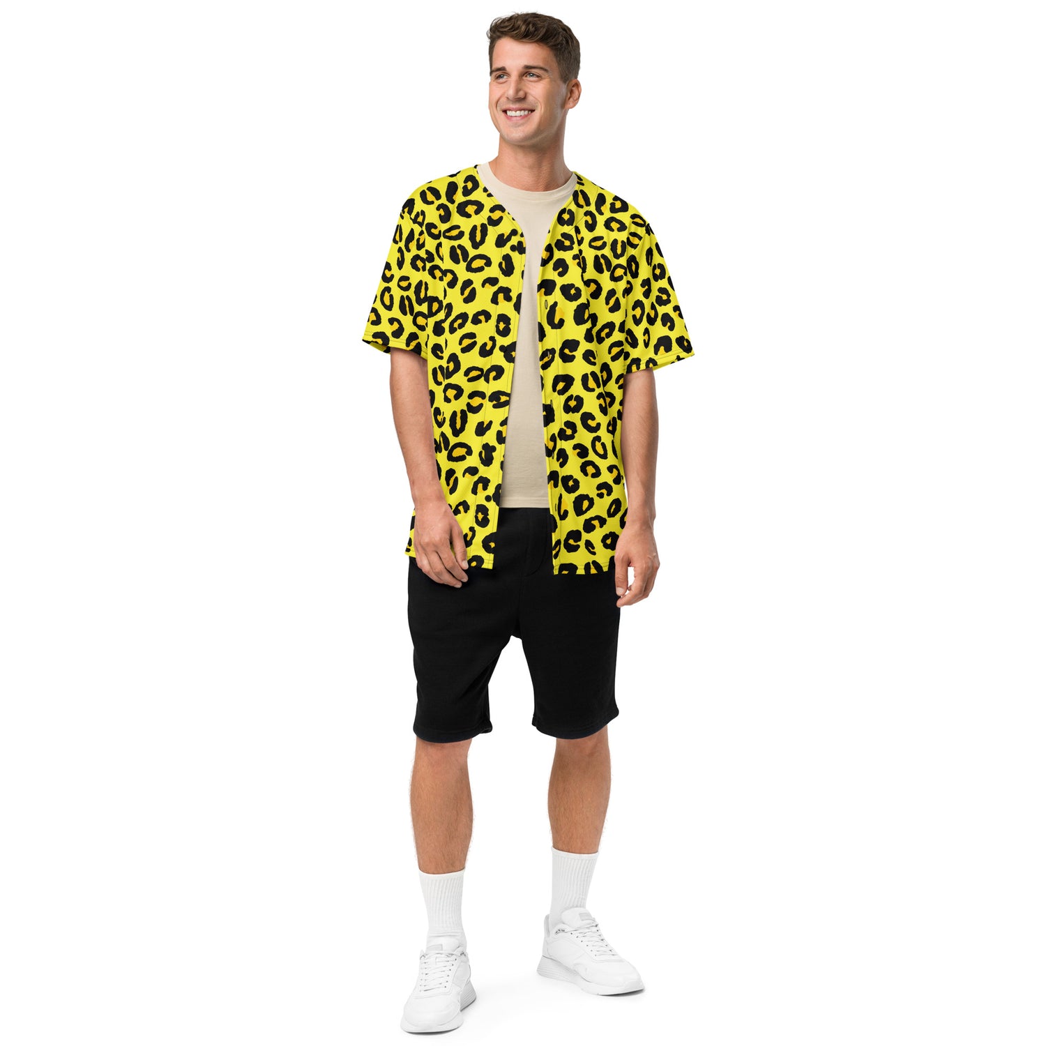 Leopard Baseball Jersey | Black and Yellow