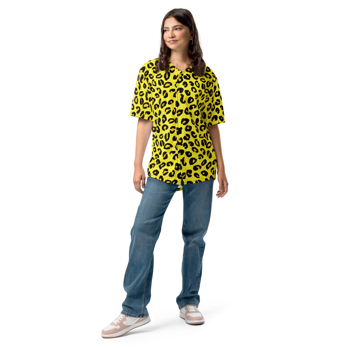 Leopard Baseball Jersey | Black and Yellow