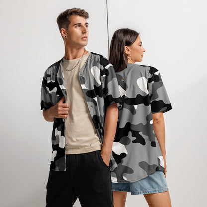 Baseball Jersey | Black, White & Gray Camouflage