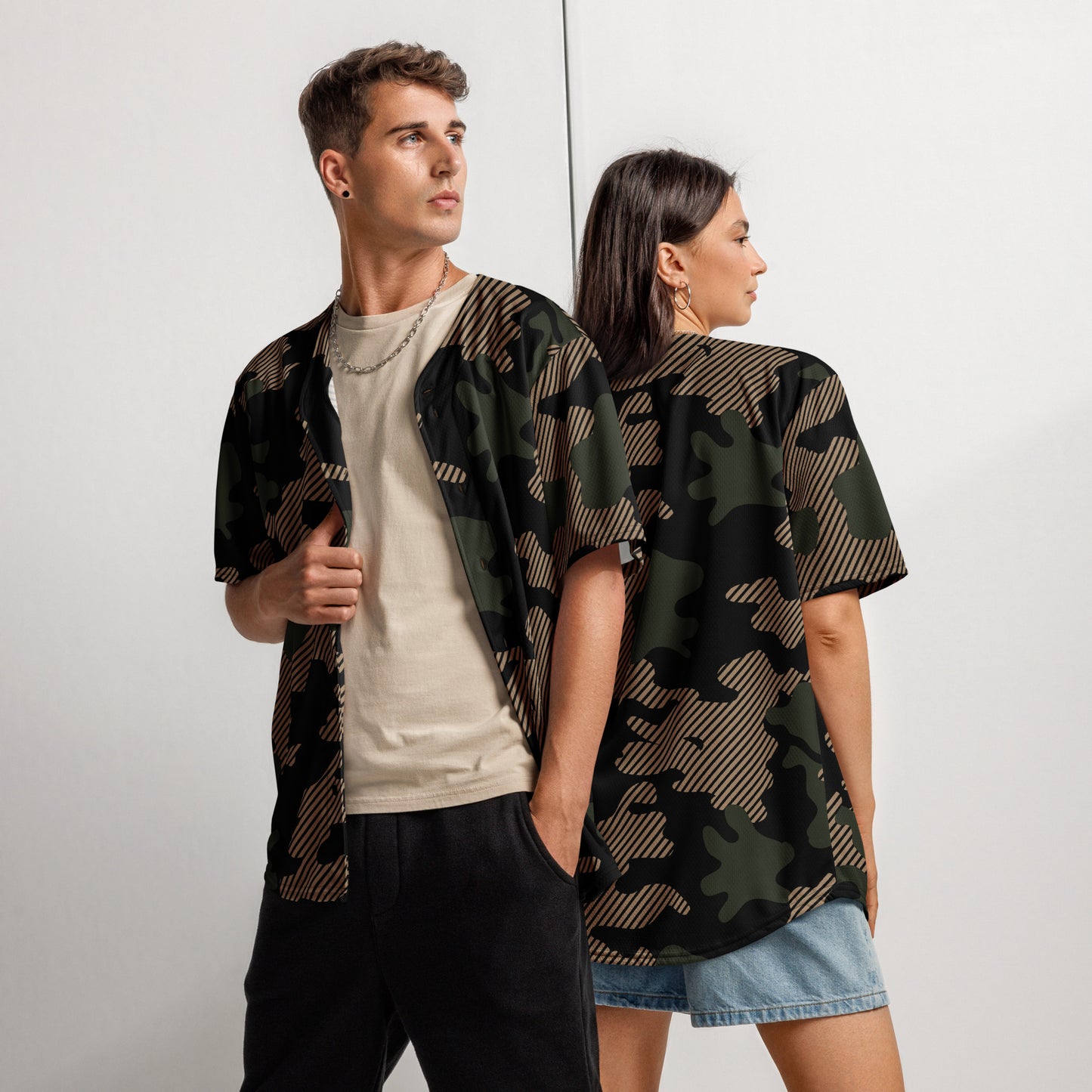 Camo Baseball Jersey | Military Green Camouflage