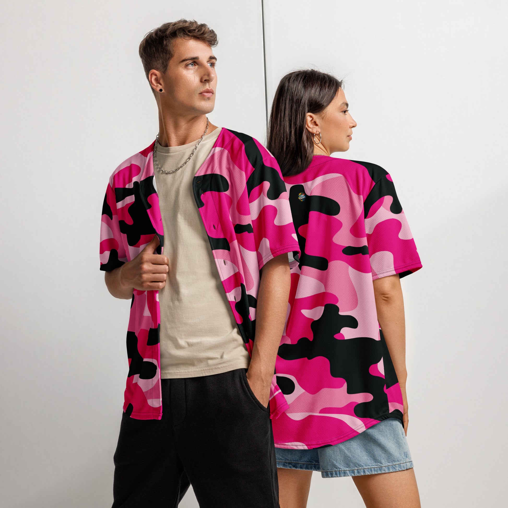 Camo Baseball Jersey | Pink, Candy, Black and Cerise