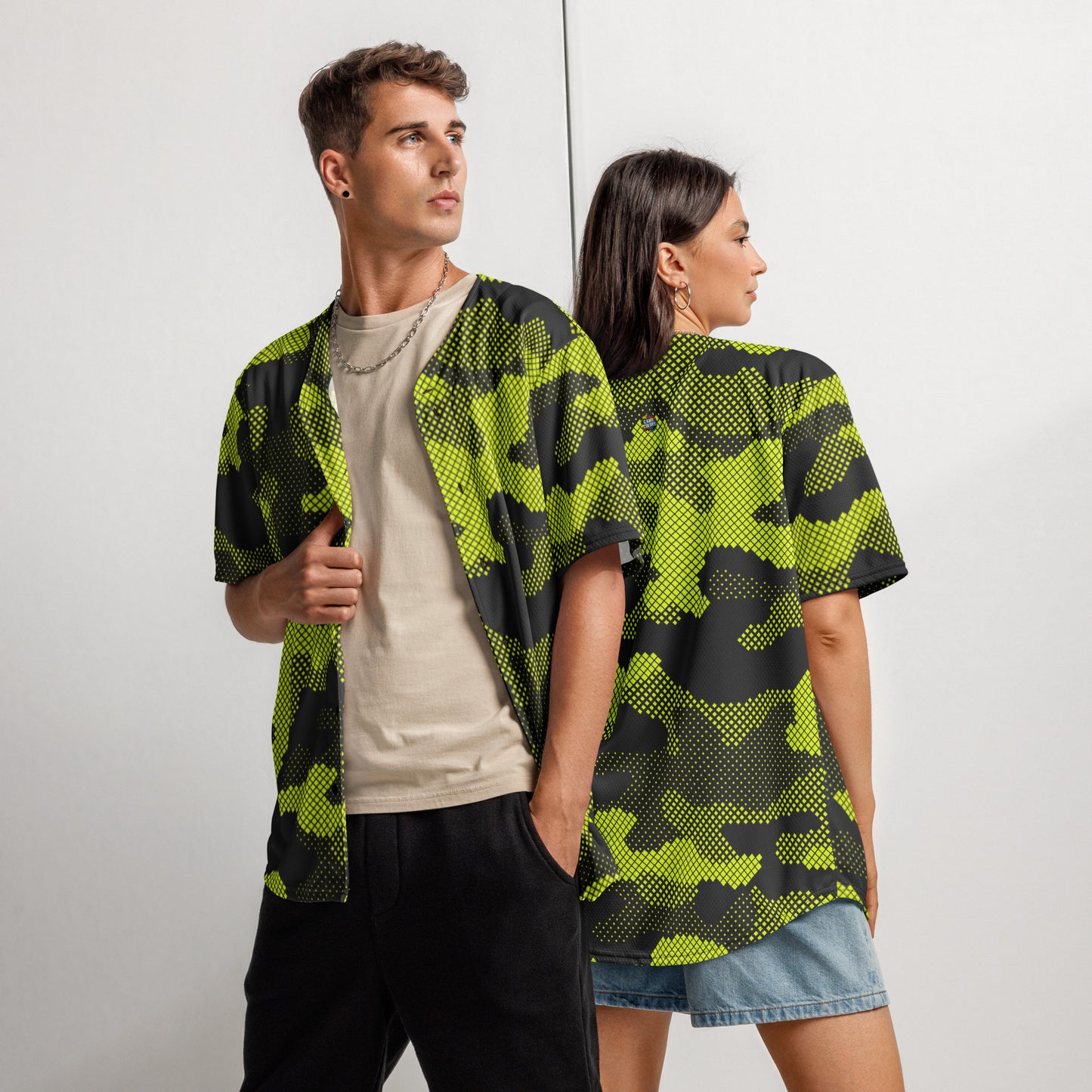 Camo Baseball Jersey | Green Dotted Camouflage