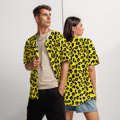 Leopard Baseball Jersey | Black and Yellow