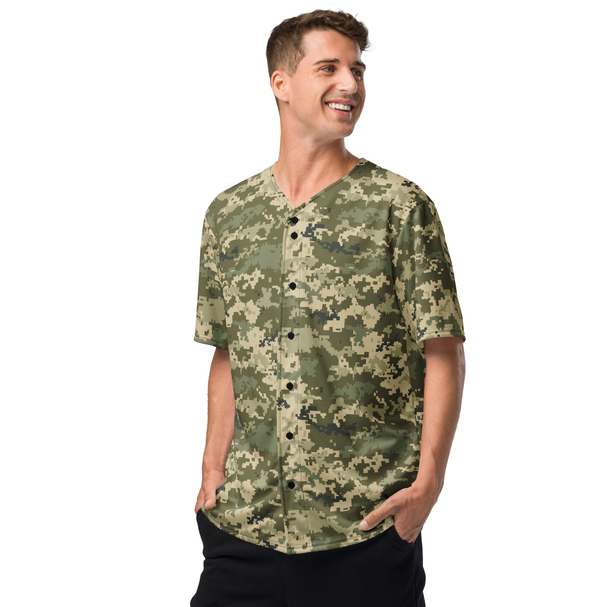 Green Camo Baseball Jersey | Ukraine Green Camouflage