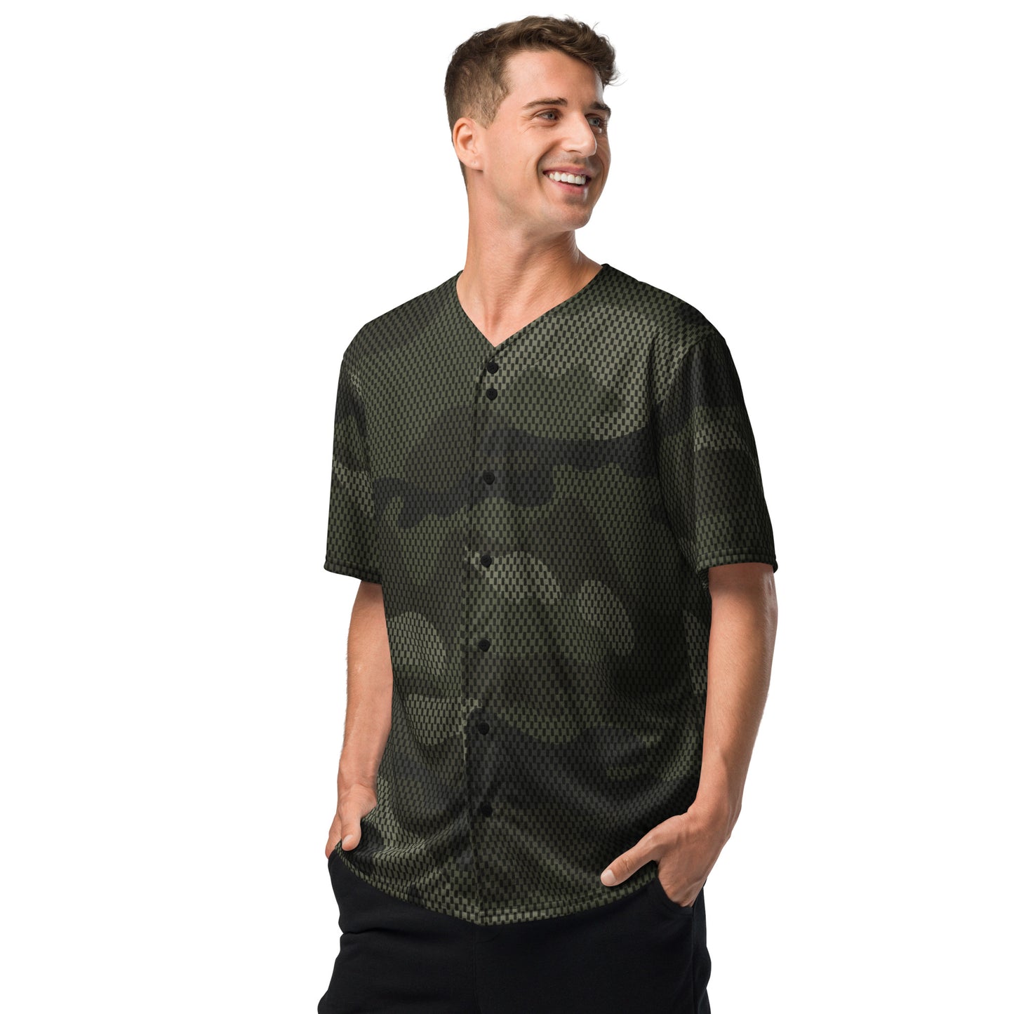 Camo Baseball Jersey | Brown Digital Dotted Camouflage