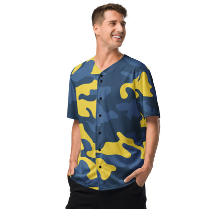 Camo Baseball Jersey | Blue and Yellow Camouflage