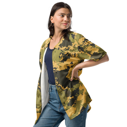 Camo Baseball Jersey | Desert Green Watercolor Camouflage