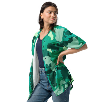 Camo Baseball Jersey | Cyan Green Camouflage