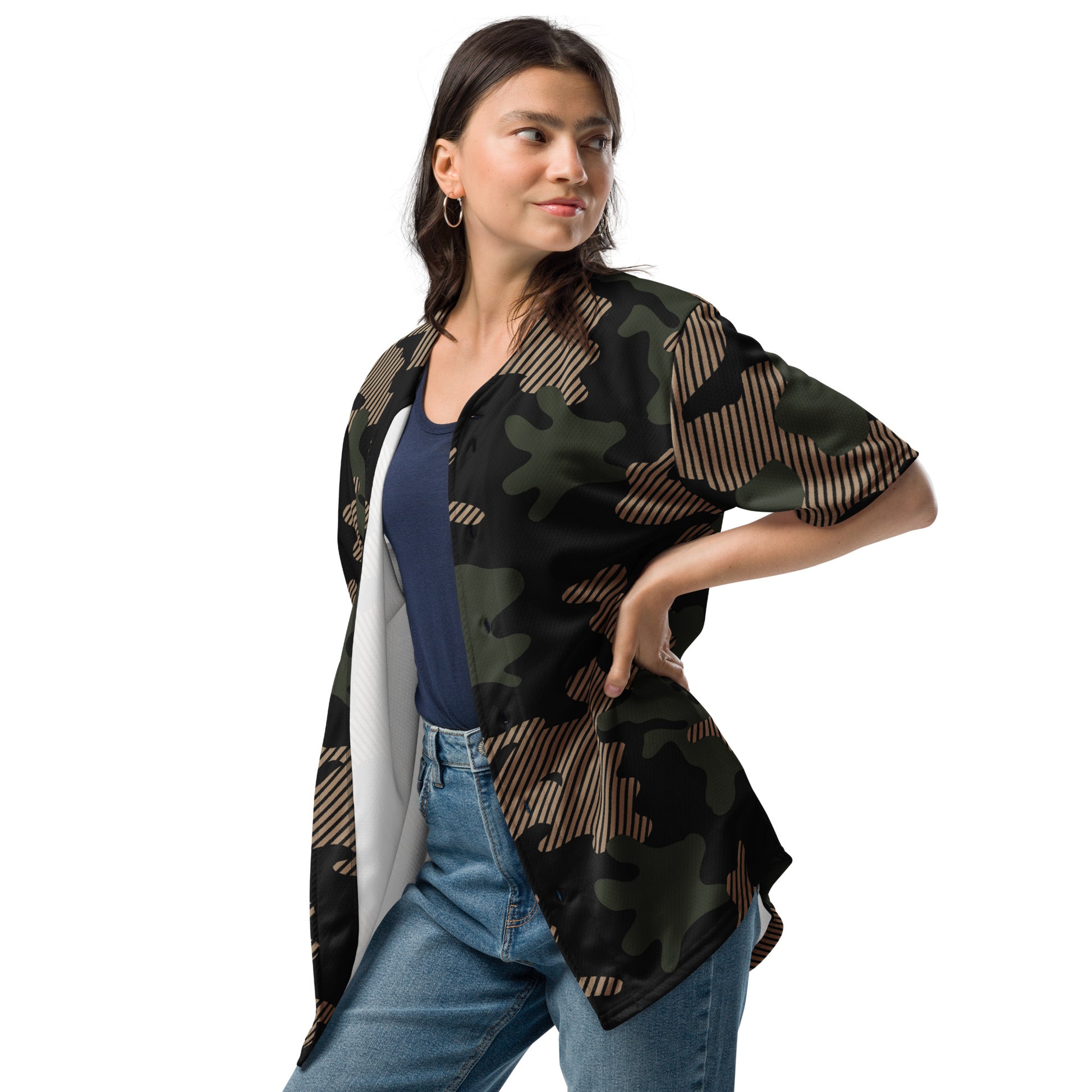 Camo Baseball Jersey | Military Green Camouflage