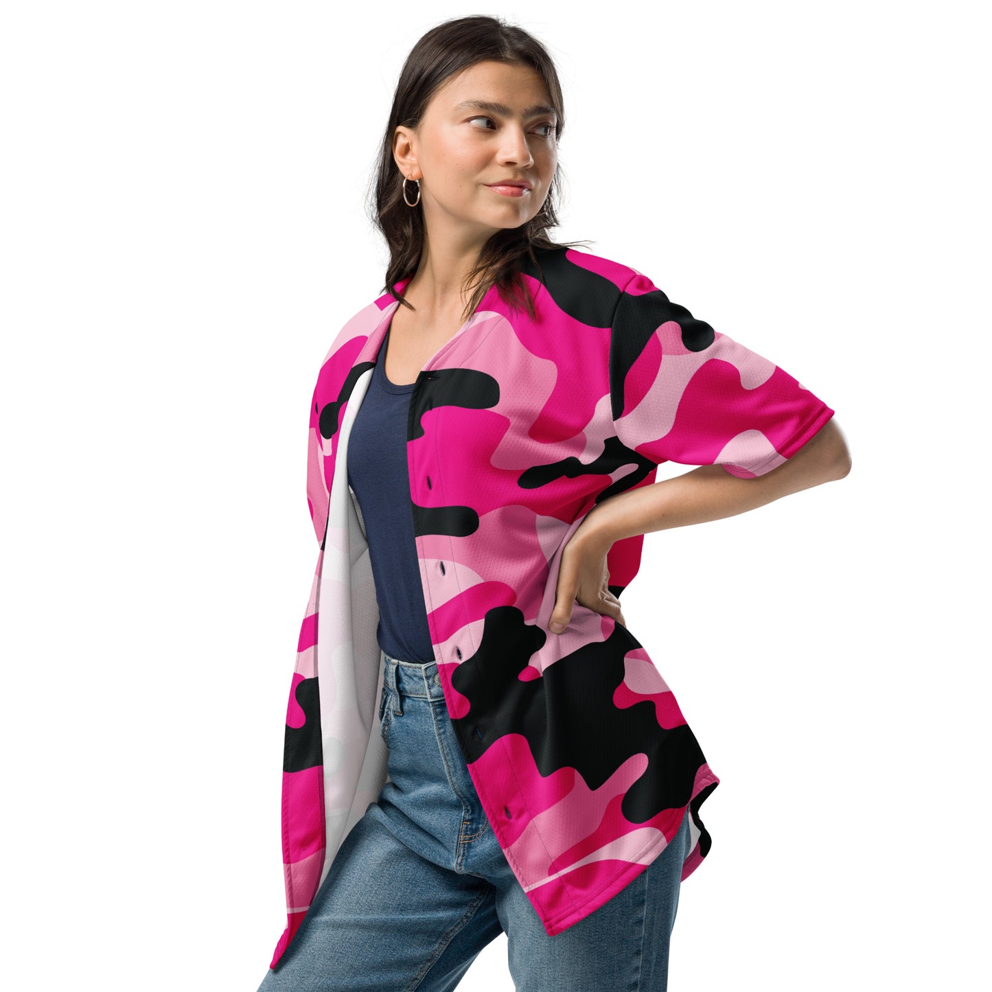 Camo Baseball Jersey | Pink, Candy, Black and Cerise