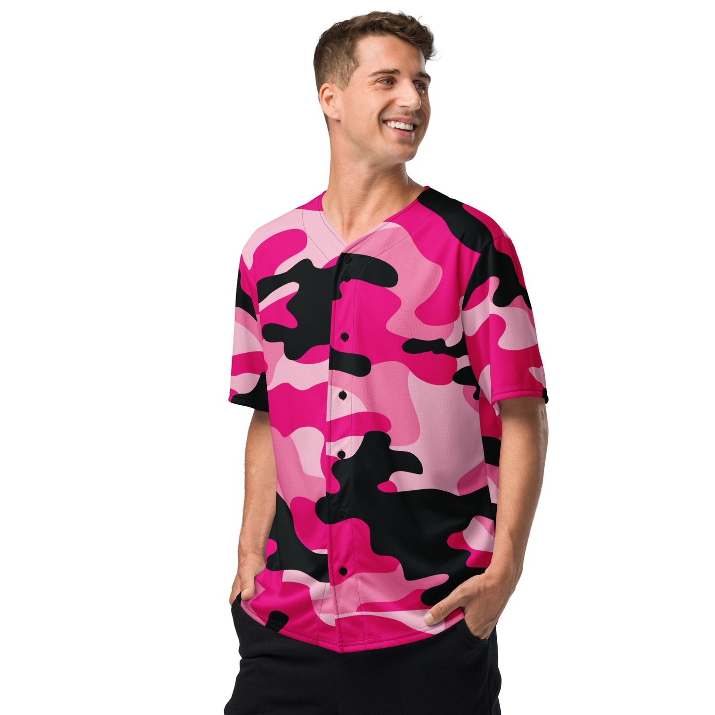 Camo Baseball Jersey | Pink, Candy, Black and Cerise