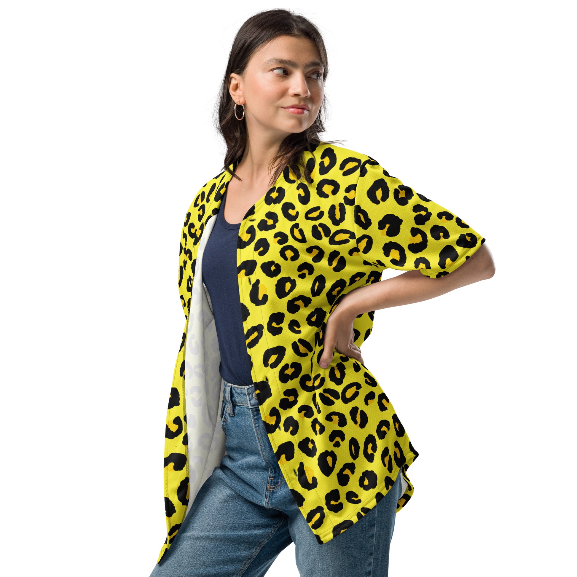 Leopard Baseball Jersey | Black and Yellow