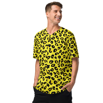 Leopard Baseball Jersey | Black and Yellow